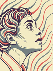 surreal portrait colorful textured swirls