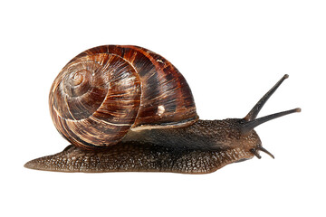 Close up of a snail on black background