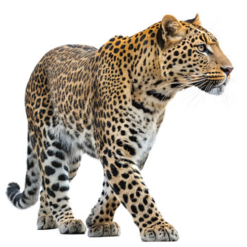 leopard on a transparent background png isolated Generative Ai