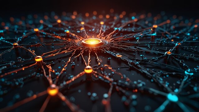 Virus glitch expanding in digital surface