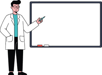 Scientist and clean Whiteboard vector