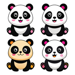 Fototapeta premium Cute cartoon panda illustration and playful designs.