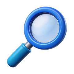 Classic Blue Plastic Magnifying Glass with Clear Convex Lens