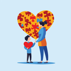 Heart Puzzle Connection Love Happy Family