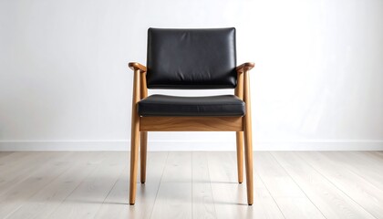 Modern black leather armchair
