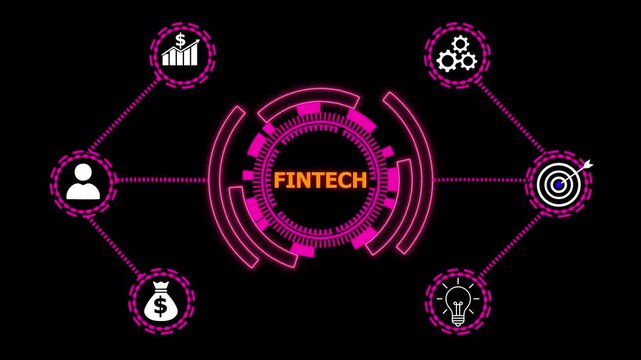 Internet, business, Technology and network concept. Fintech Financial technology digital money online banking business finance concept. 4K