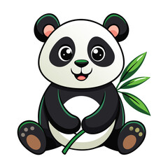 Fototapeta premium Cute cartoon panda illustration and playful designs.