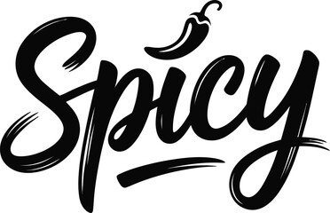 Spicy Hand-Lettered Logo with Pepper