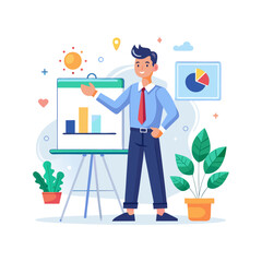 Business Leader Presenting Future Vision on Whiteboard – Strategic Planning, Corporate Vision, Team Alignment, Leadership Goals, and Company Direction