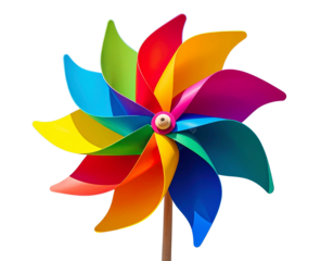Colorful pinwheel spinning in the breez