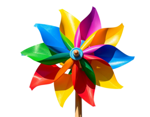 Colorful pinwheel spinning in the breeze