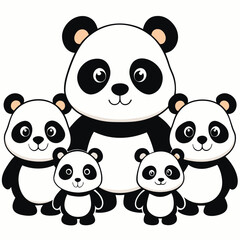 Obraz premium Cute cartoon panda illustration and playful designs.