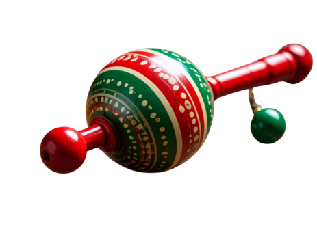 Colorful wooden baby rattle toy