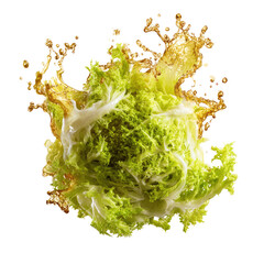 Close-up of a textured, vibrant green and gold salad