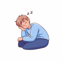 Men Sleeping Restful Illustration