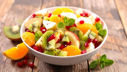 Colorful fruit salad in a bowl (5)
