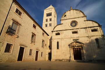 Zadar, Croatia, July 20, 2025: Historical cathedral on the main square