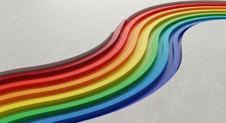 Abstract spectrum curve with undulating bands, embodying vibrancy, diversity, and seamless