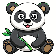 Fototapeta premium Cute cartoon panda illustration and playful designs.