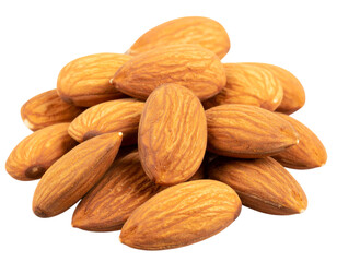 Fototapeta premium Pile of Almonds, Healthy Snack, Source of Vitamin E and Antioxidants on transparent background