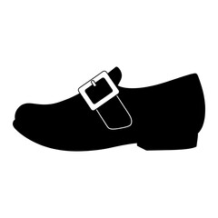 Thanksgiving vector art of silhouette of a black shoe with a buckle isolated on white background vector