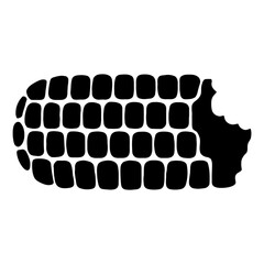 Thanksgiving vector art of corn cob with a bite taken out of it isolated on white background vector