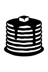 Thanksgiving vector art of a stack of pancakes with syrup and butter isolated on white background vector