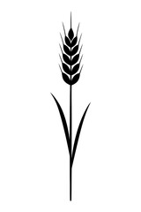 Thanksgiving vector art of a single wheat stalk isolated on white background, representing harvest season vector