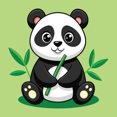 Obraz premium Cute cartoon panda illustration and playful designs.