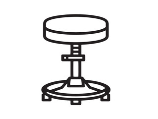 Modern stool symbol with adjustable features in vector