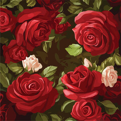 Romantic Roses Flowers Background Design