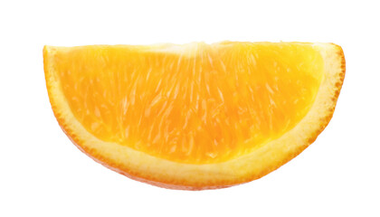 One slice of fresh orange isolated on white