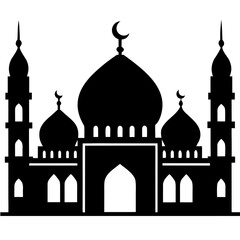 Islamic mosque architecture silhouette black