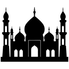 Islamic mosque architecture black vector Islamic architecture