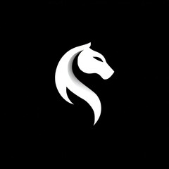 Obraz premium Abstract graphic design of a feline head profile.