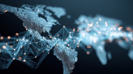 Business professionals analyzing global economic growth through digital financial data technology, blockchain, and secure network systems