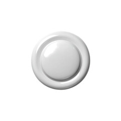 White, round, glossy button with concentric circles