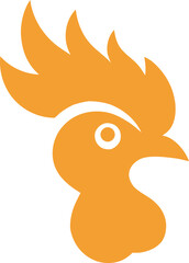 Chicken head logo icon vector art illustration
