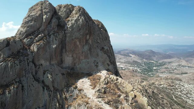 Aerial View of Pena de Bernal &ndash; One of the World&rsquo;s Largest Monoliths in Queretaro, Mexico