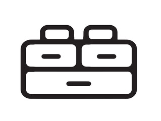 Obraz premium Elegant bedside organizer icon in clean line vector