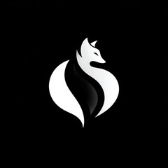 Obraz premium Stylish black and white stylized fox .