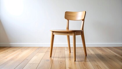 Light wooden chair on hardwood floor