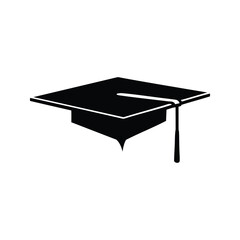 A Symbolic Graduation Cap in Black and White, Celebrating Academic Achievement