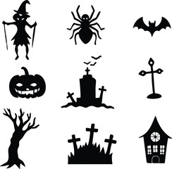 Fototapeta premium Spooky halloween night silhouette design