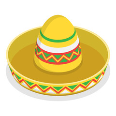 3D Isometric Flat  Illustration of Mexican Fiesta Party Symbols. Item 4