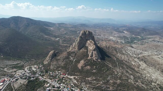 Aerial View of Pena de Bernal &ndash; One of the World&rsquo;s Largest Monoliths in Queretaro, Mexico