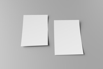 Paper or poster illustration. 3D rendering. Blank A4 paper mock-up in realistic style.
