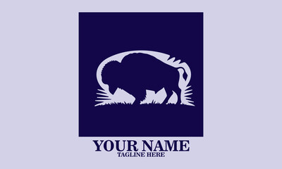 Bison ten yell day icon. bison vector illustration, bison logo design