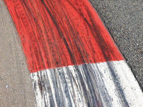 Car Race Route Tire Dift Marks on the Road in Monaco