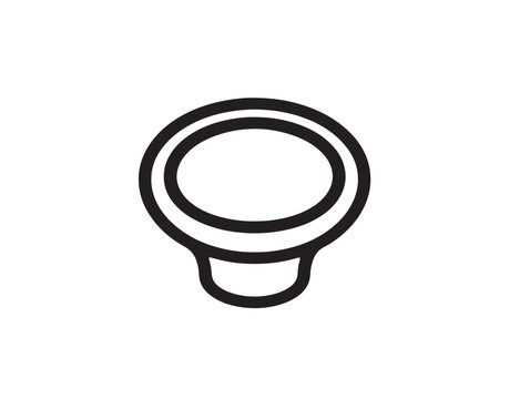 Cabinet knob icon in clean minimal line vector